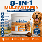 8-in-1 Dog Multivitamin Soft Chews – Joint, Gut, Skin & Coat Support – Chicken Flavor, 120 Count