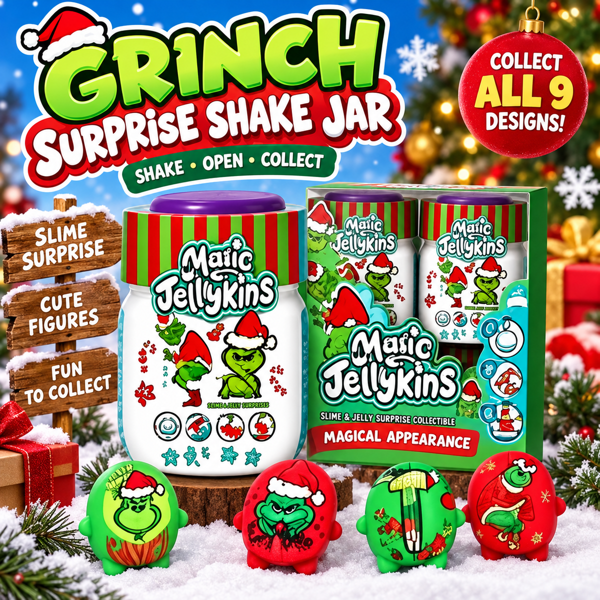 Christmas Slime & Jelly Surprise Jar | Mystery Collectible Figure Toy