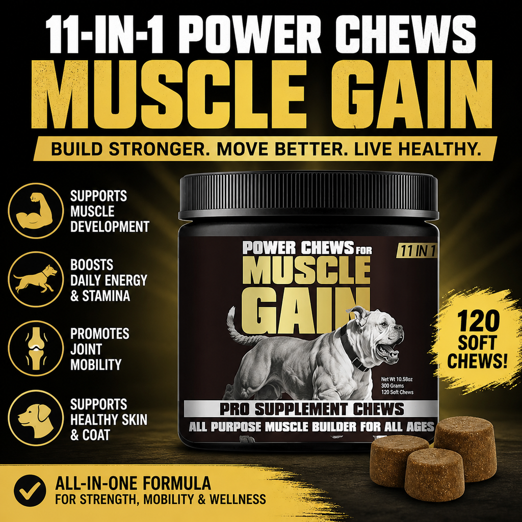 Muscle, Performance & Joint Support Soft Chews for Dogs – Chicken, Collagen & Flaxseed Oil for Mobility, Skin & Coat – 120 Count