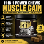 Muscle, Performance & Joint Support Soft Chews for Dogs – Chicken, Collagen & Flaxseed Oil for Mobility, Skin & Coat – 120 Count