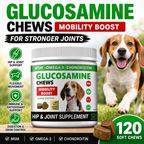 Glucosamine Joint Supplement Soft Chews for Dogs – MSM + Chondroitin for Cartilage, Mobility & Connective Tissue Support – 120 Count