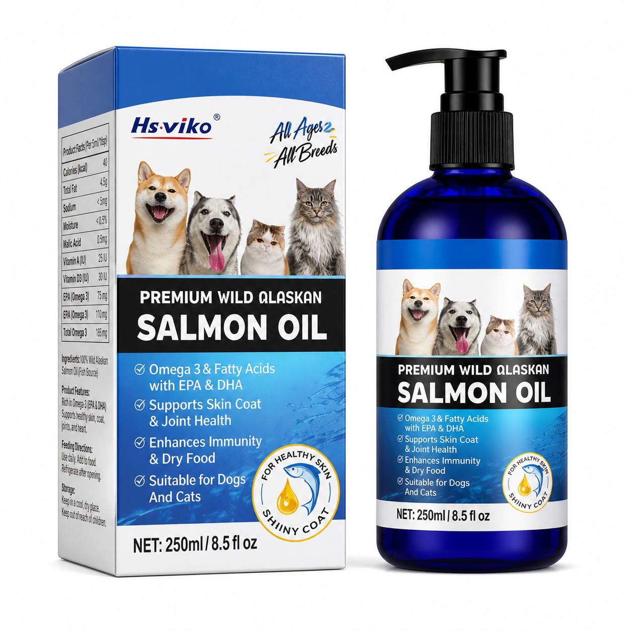 Pet Salmon Oil | Omega3 Skin & Coat Support