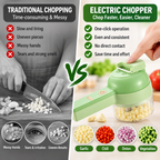4-in-1 Rechargeable Electric Food Chopper & Slicer | Cordless One-Touch Kitchen Prep Tool