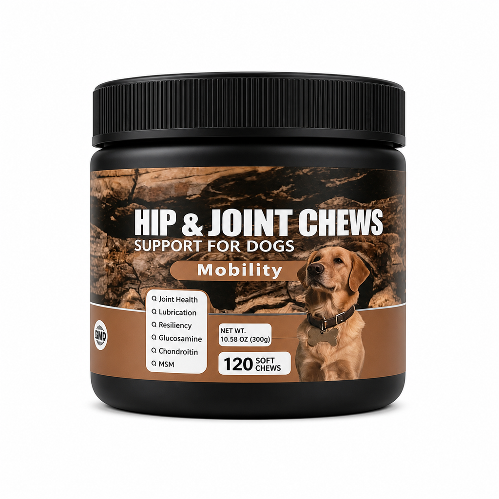 Hip & Joint Support Soft Chews for Dogs – Glucosamine HCl, MSM & Chondroitin for Mobility, Cartilage & Connective Tissue – 120 Count