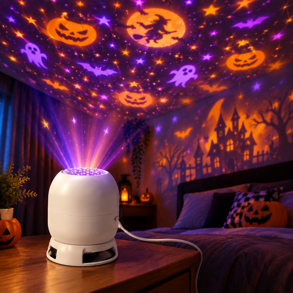 Halloween Rotating Star Projector | USB Bedroom Mood Light