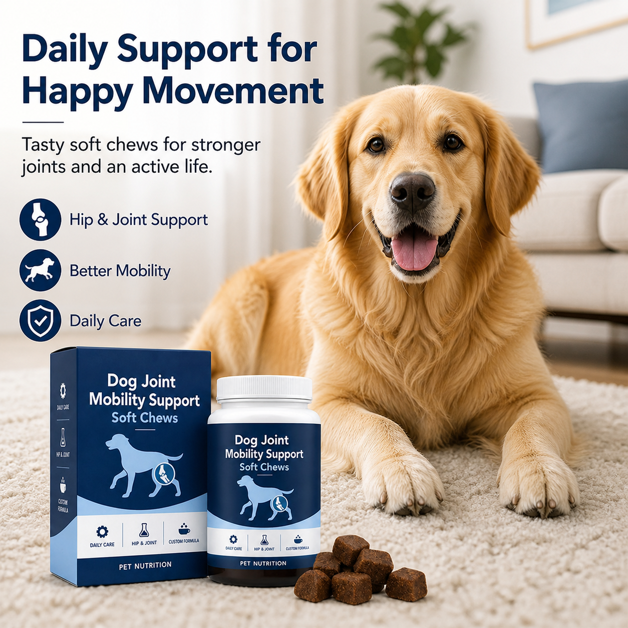 Dog Joint Mobility Support Soft Chews | Daily Hip & Joint Care Supplement
