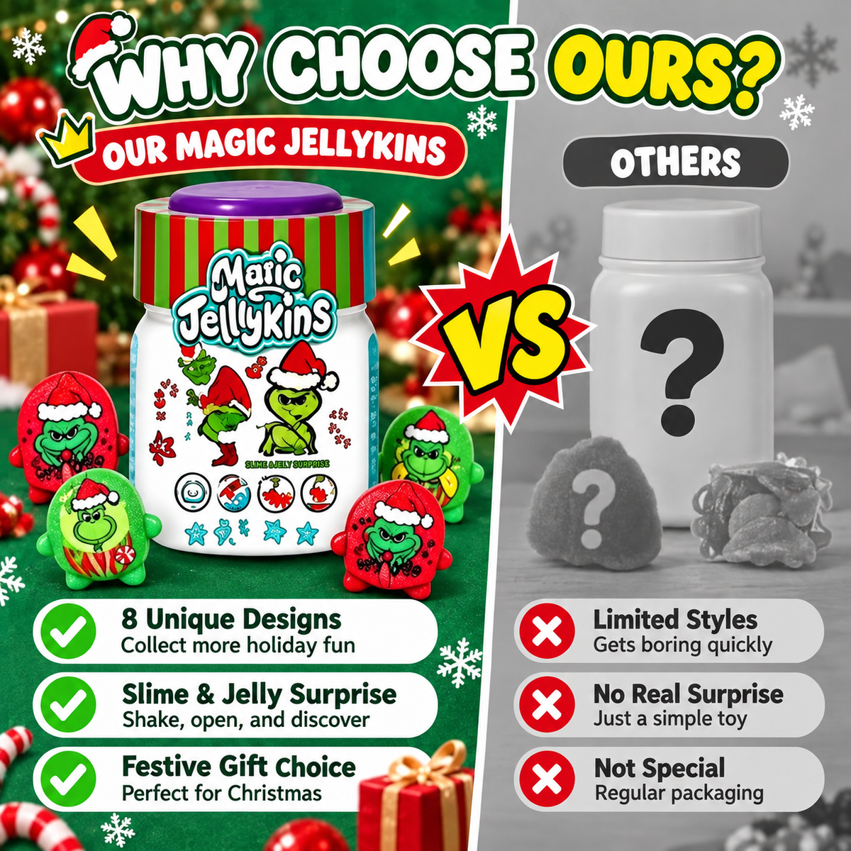Christmas Slime & Jelly Surprise Jar | Mystery Collectible Figure Toy