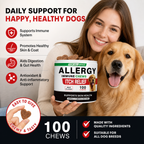 Seasonal Skin & Immune Support Chews for Dogs – Omega 3-6-9, Quercetin, Bromelain, Pumpkin & Turmeric – Beef Flavor, 100 Count