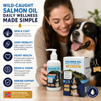Wild-Sourced Salmon & Cod Oil for Dogs and Cats – Omega-3 EPA & DHA Skin and Coat Support – Easy Pump