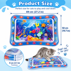 Interactive Cat Cooling Water Mat | Inflatable Summer Play Pad with Floating Toys