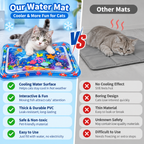 Interactive Cat Cooling Water Mat | Inflatable Summer Play Pad with Floating Toys
