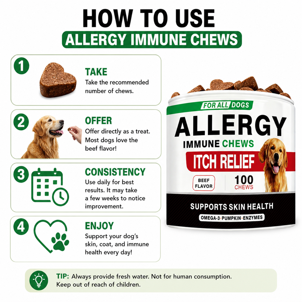 Seasonal Skin & Immune Support Chews for Dogs – Omega 3-6-9, Quercetin, Bromelain, Pumpkin & Turmeric – Beef Flavor, 100 Count